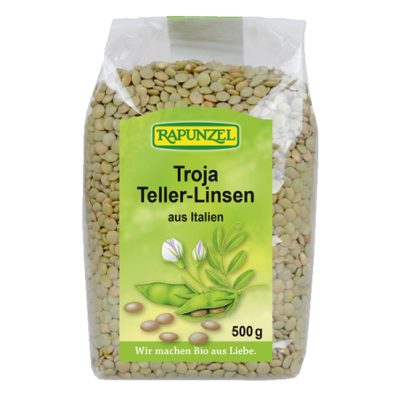 (MHD: 31.07.24) Troja Teller-Linsen (grün bis braun), BIO, Rapunzel, 500g