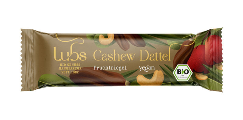 Cashew Dattel Fruchtriegel, BIO, Lubs, 40g