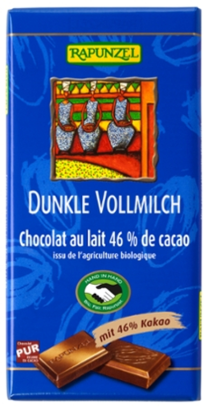 (MHD: 05.24) Vollmilch Schokolade 46% Kakao Dunkel, BIO, Rapunzel, 100g