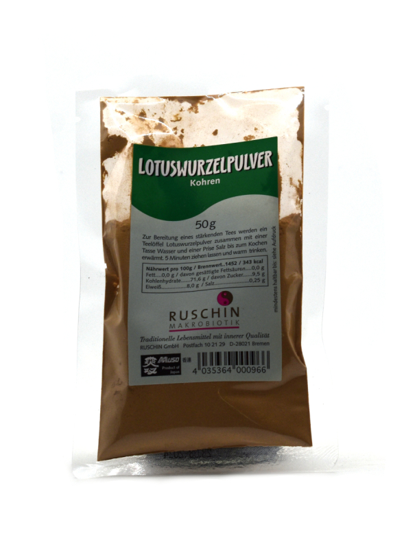 (MHD 23.08.24) Lotuswurzelpulver, Kohren, Ruschin, 50g